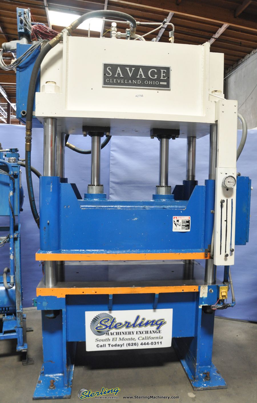 60 Ton, Savage #60HTP, 4-post hyd.blanking trim press, light curtains, PLC, 1992, #A2756 - Image 2