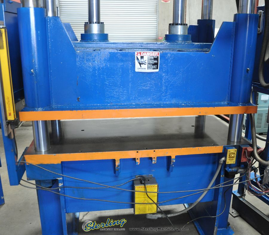 60 Ton, Savage #60HTP, 4-post hyd.blanking trim press, light curtains, PLC, 1992, #A2756 - Image 9
