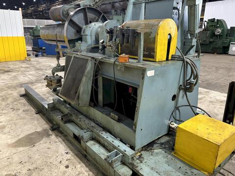 20000 lb. Rowe, motorized coil reel uncoiler, 80" mandrel width, hydraulic expansion, hold down arm - Image 7