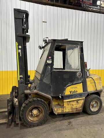 7000 lb. Yale #GLP080LJNGBV120, propane forklift truck w/ rotator, 189" lift height, 2002 - Image 2