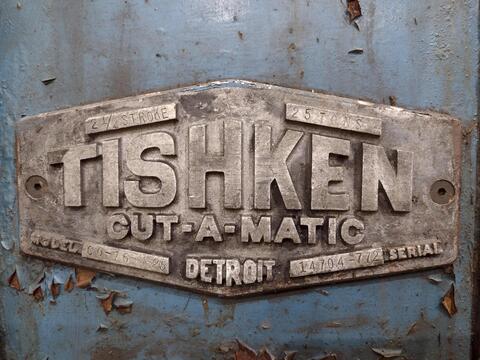 25 Ton, Tishken #C0-16-4-25, 4-post cutoff press, 2.5 stroke, air clutch - Image 2