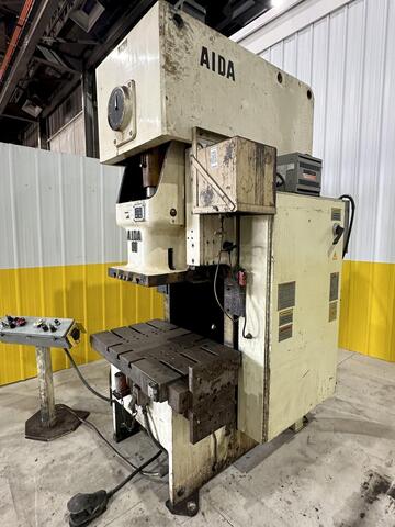 88 Ton, Aida #NC1-80(2), gap frame press, 6.3" stroke, 12.6" Shut Height, 3.15" adj., 40-85 SPM, air clutch & - Image 1