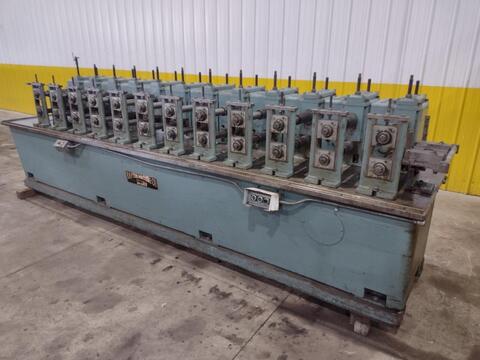 12 Stand, Rafter, rafted rollformer, 2" shaft diameter, 14" roll space, R-L, 12" horizontal centers, 4"-7" - Image 1