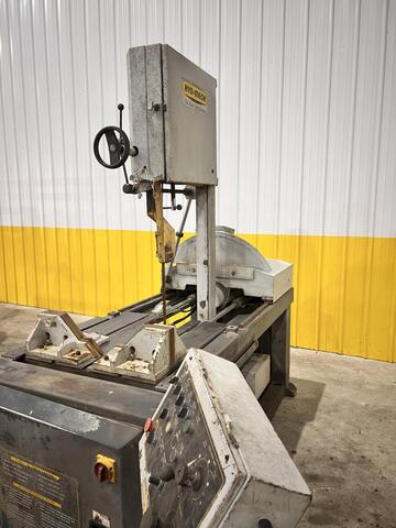 18" x 20" Hyd-Mech #VW-18, vertical band saw, 1-1/4" x 16' 3" blade, 65-385 SFM, powered hydraulic guide arm - Image 3