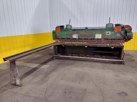 1/4" x 10' Cincinnati #1810, mechanical power squaring shear, 10 holddowns, squaring arm, 24" manual Back - Image 1