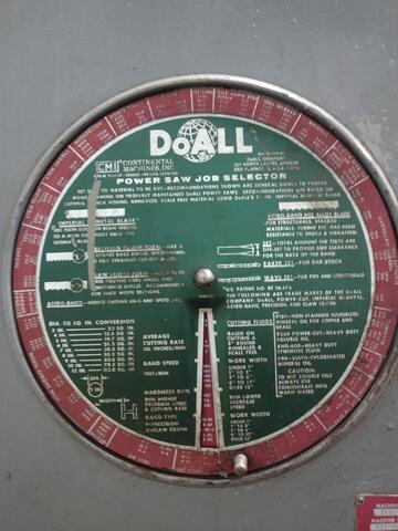 26" x 18" DoAll #2618-H-B, heavy duty vertical plate saw, 48" x 144" power feed table - Image 7