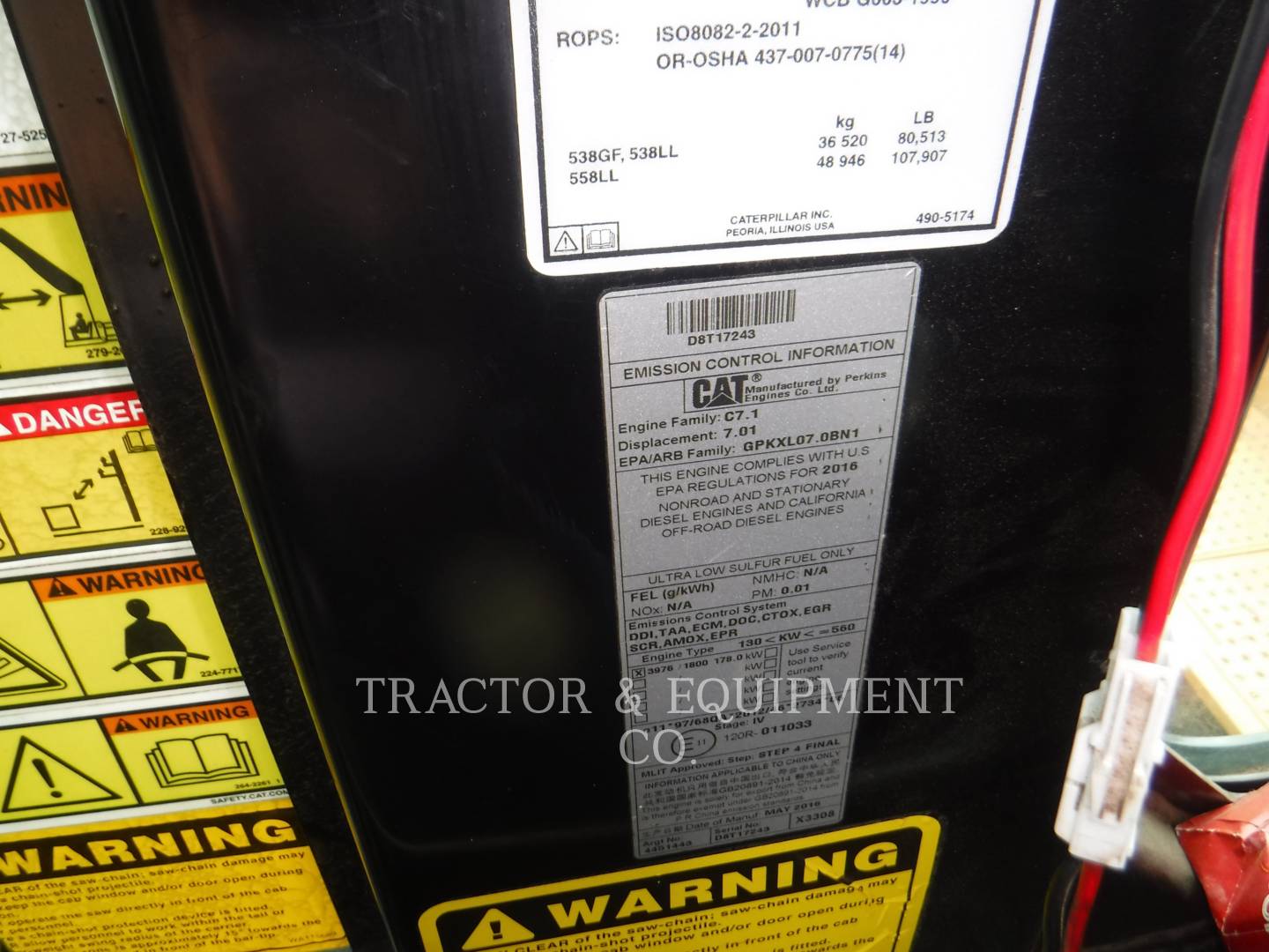 Caterpillar 558FM LL, Forest Machine, 10084 hours, S/N: LRT00275, 2017 - Image 8
