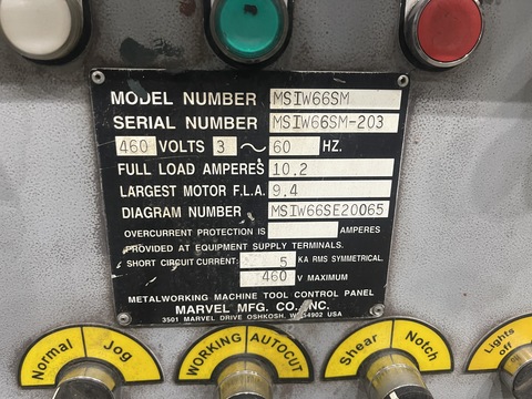 Marvel #MSIW66S, heavy duty ironworker, 66 ton - Image 3