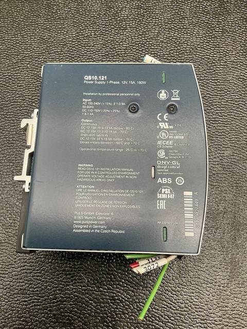 PULSPOWER QS10.121 DIN Rail Power Supply 12V 15A 180W USED - Image 3