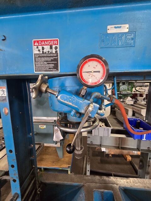 75 Ton, Dake #906475, Hydraulic H-Frame Press, adjustable table - Image 2