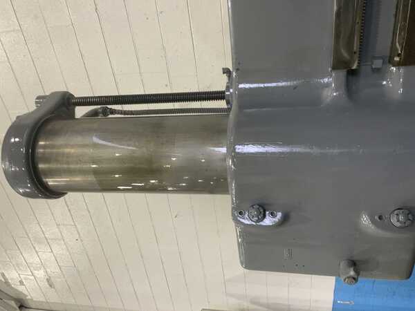 3' -11" American, radial arm drill, 36" x 46" dual base, power elevation/column clamping, 5 HP - Image 8
