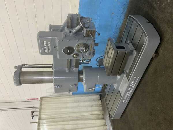 3' -11" American, radial arm drill, 36" x 46" dual base, power elevation/column clamping, 5 HP - Image 10
