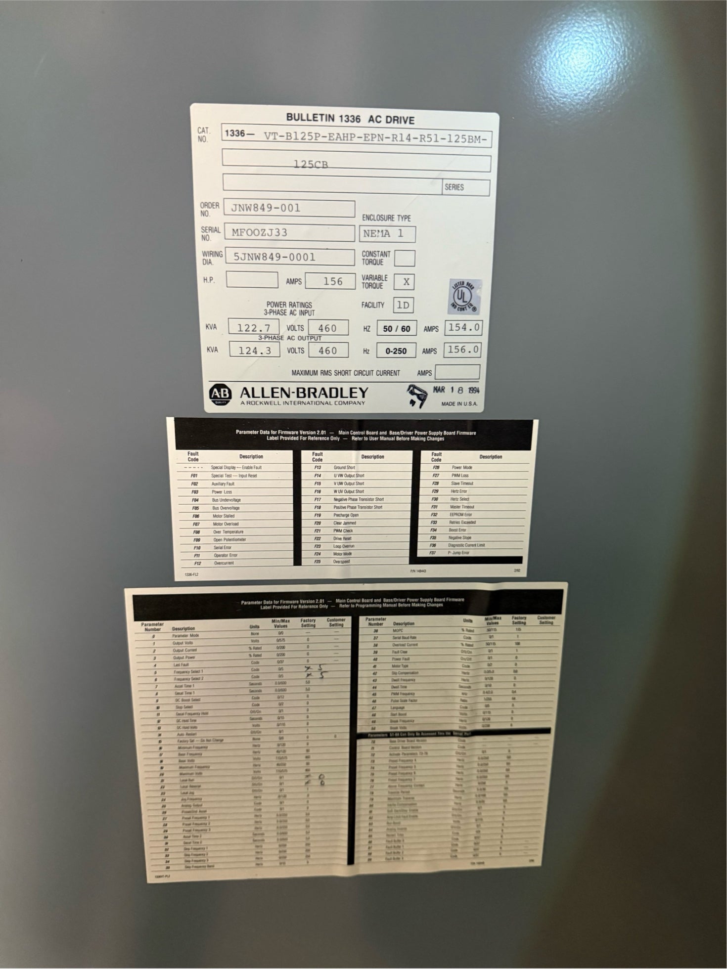 Allen-Bradley #Bulletin-1336, MCC, 156A, 460 Volts, (2 available) - Image 3