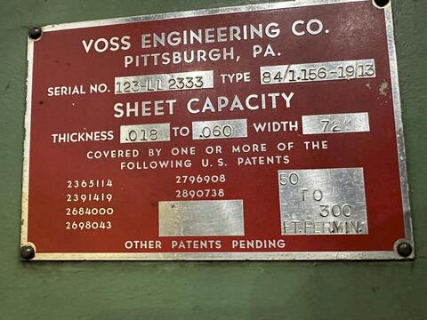 72" x .06" Voss #84/1.156-19/13, Corrective Coil Leveler, 9 Over 10 Rolls, 84" width Roll, 1.156" Roll - Image 3
