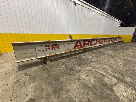 Archer Steel Spreader Bar/Lifting Beam, 75 Ton, 45' L, 3" diameter X 2.75" Picking Eyes, 13" x 24.5" I Beam - Image 3