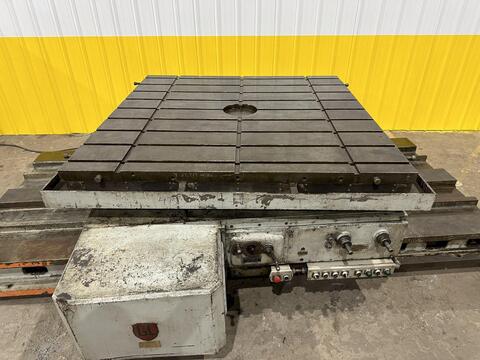 72" x 72" Giddings & Lewis, T-Slotted Powered Rotary Table, w/72" Powered Infeed Slide, 12000 lbs. capacity - Image 3