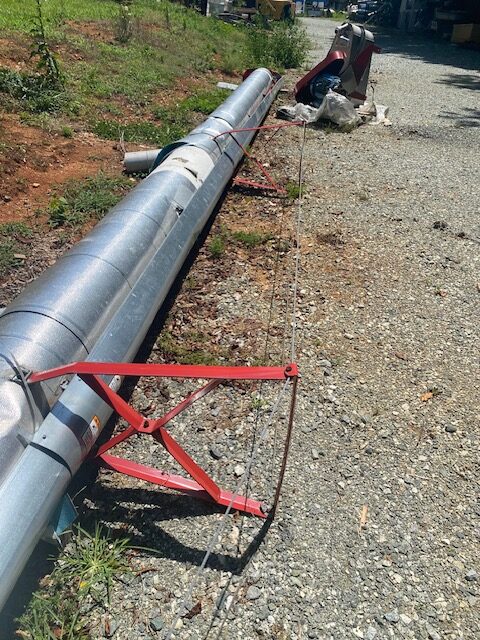 9" diameter x 53' long, Fertel, tubular inclined screw comveyor auger, carbon steel screw, 20 HP - Image 9