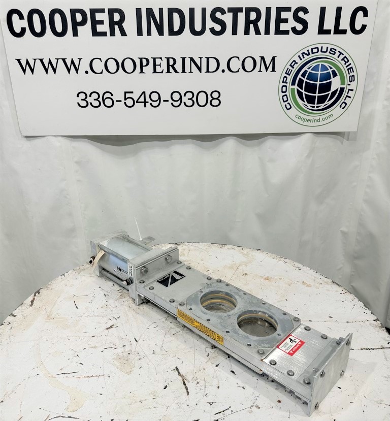 4" Salina Vortex #D4-2SSY-SL, dual knife gate diverter valve, Stainless - Image 1