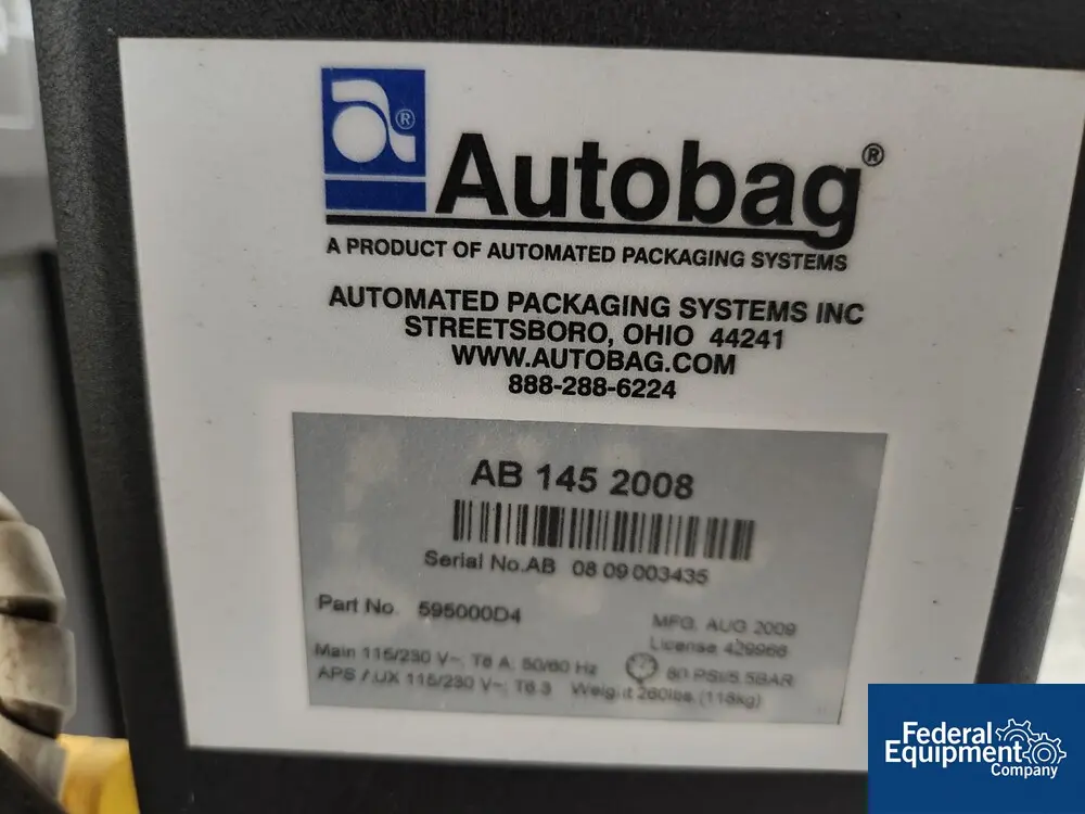 Autobag #AB-145, bag filler and sealer, semi-auto, 45 BPM, 3.5-11" width x 3.5-22" L, 115/230 V., 2009 - Image 2