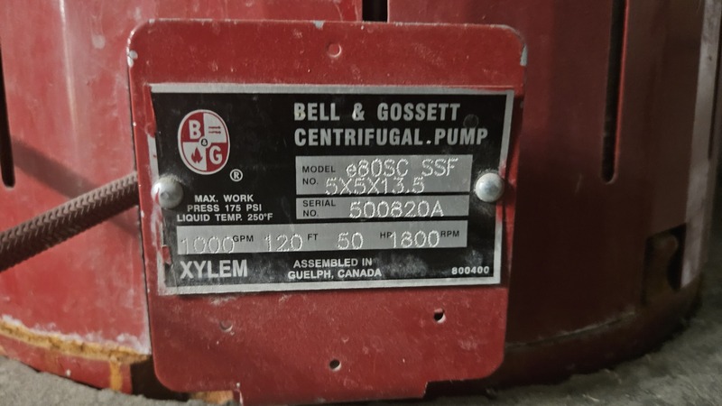800 GPM @ 100' TDH, Bell & Gossett #E80SC-SSF, split coup0led vertical in-line centrifugal pump, 40 HP, 2018 - Image 3
