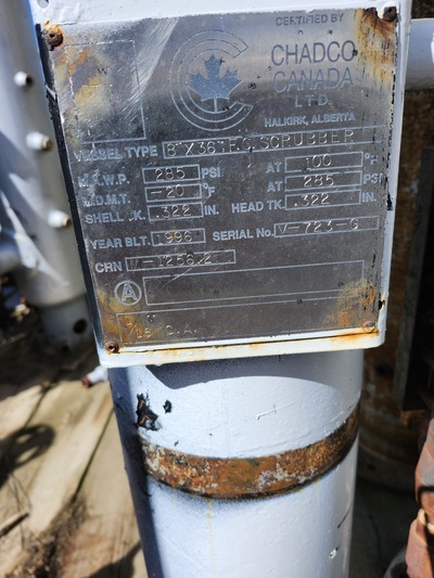 Fuel Gas Scrubber 8" x 36", 285 psi, 1996 - Image 2