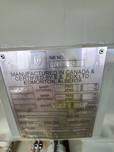 60" Sour Horizontal Jet Pump Separato,r 3-phase, 675 psi, 2012 - Image 6
