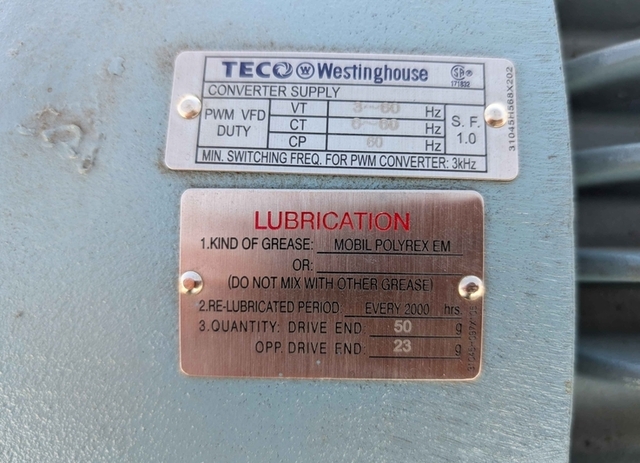 60 HP 3550 RPM Teco Westinghouse #AEHH8N, electric driver, 2025 - Image 3