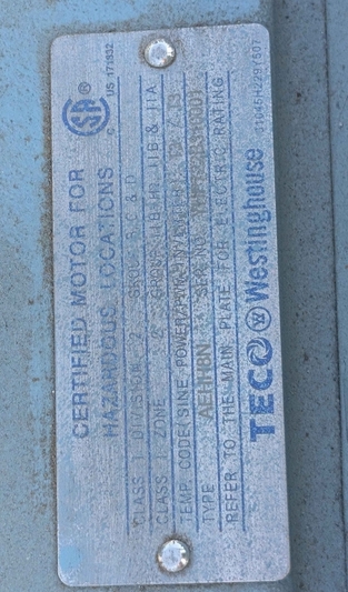 60 HP 3550 RPM Teco Westinghouse #AEHH8N, electric driver, 2025 - Image 5