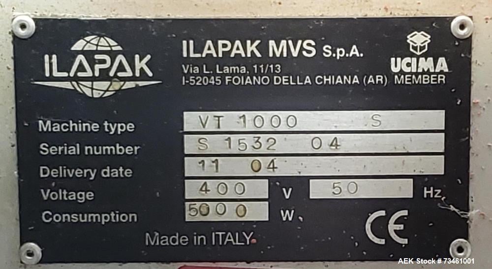 Ilapak #VT-500, VFFS, Up to 120 BPM, 50-270mm width x 60-270mm L Bag, Auger Filler & Date Coder, 230 V. - Image 5