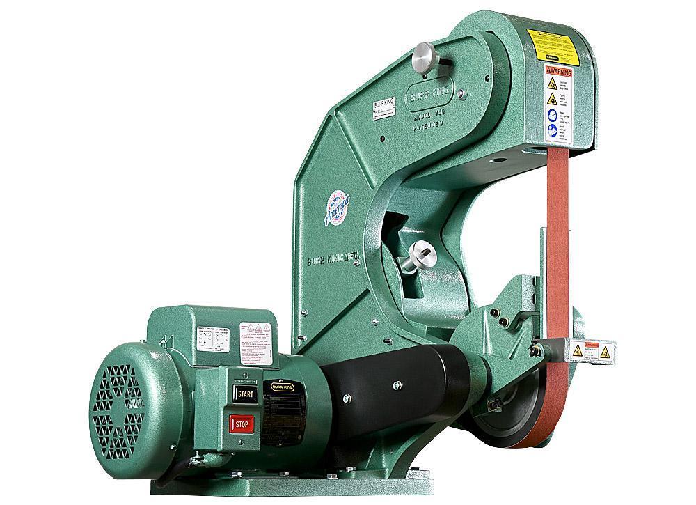 2" x 60" Burr King #760, 3-Wheel Belt Grinder, 8000 SFPM, 8-7/8" throat, 120 V., 1.5 HP, NEW - Image 9