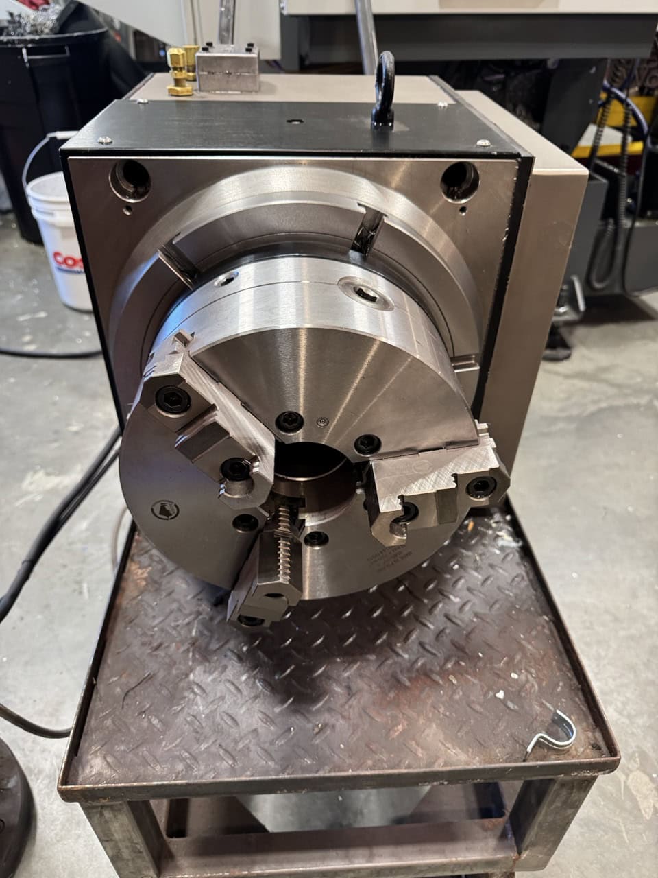 Haas #HRT-310SP, rotary table, 12.2" diameter table, 9" center height, 115 VAC, 150 psi, 8" chuck, 3-jaw - Image 2