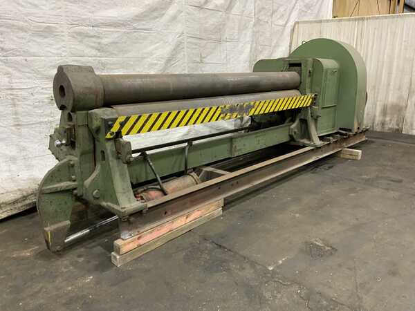 10' x 1/2" Bertsch #9, plate bending rolls, 13" roll diameter, air drop end, geared adjustment rear roll - Image 1