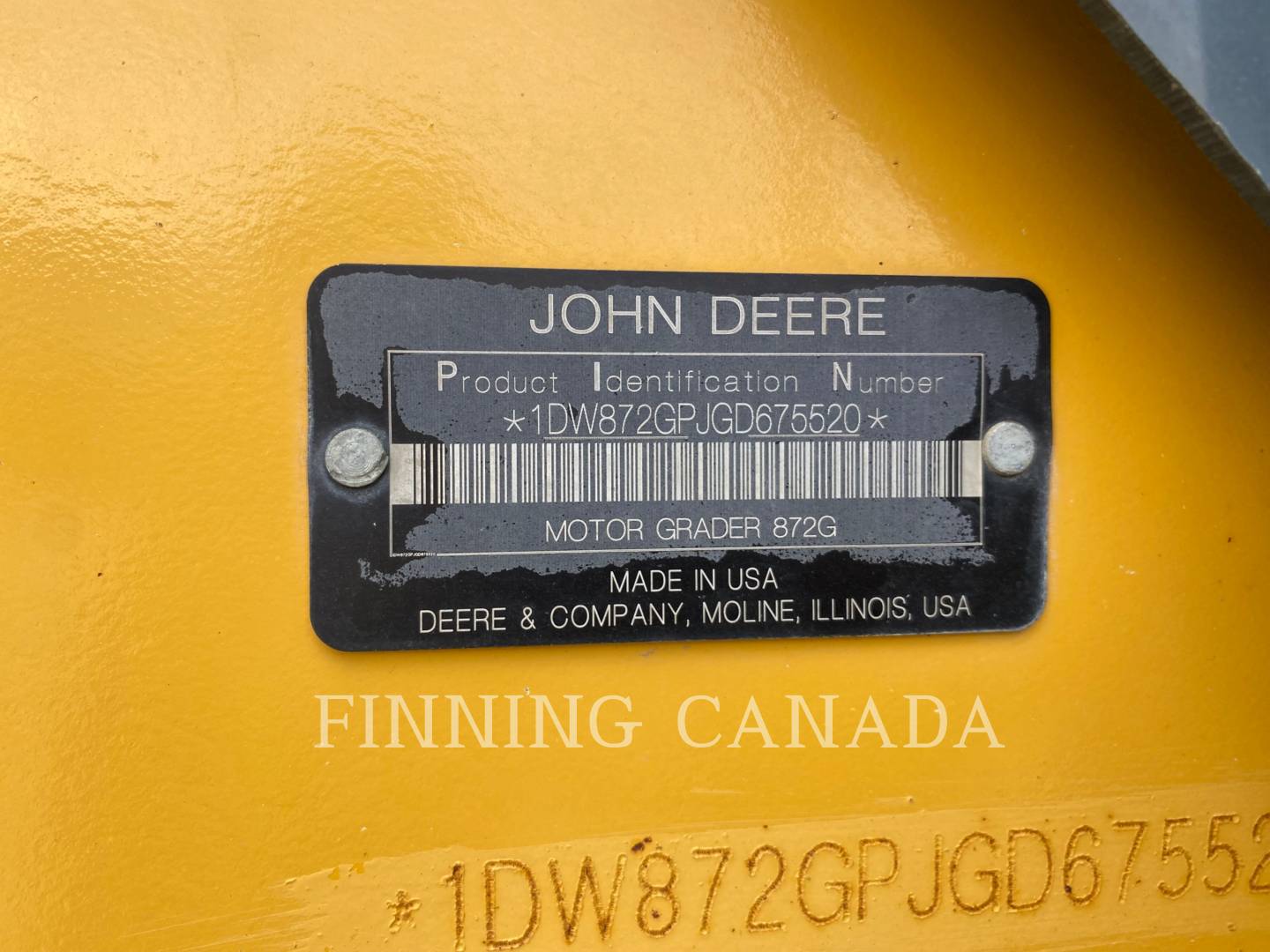 John Deere 872G, Motor Grader, 10000 hours, S/N: 1DW872GPJGD675520, 2017 - Image 5