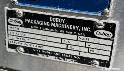 Doboy #Microtronic, Horizontal Flow Wrapper, 2-Up Head Seal Jaw, Stainless Steel, 220 V. - Image 6