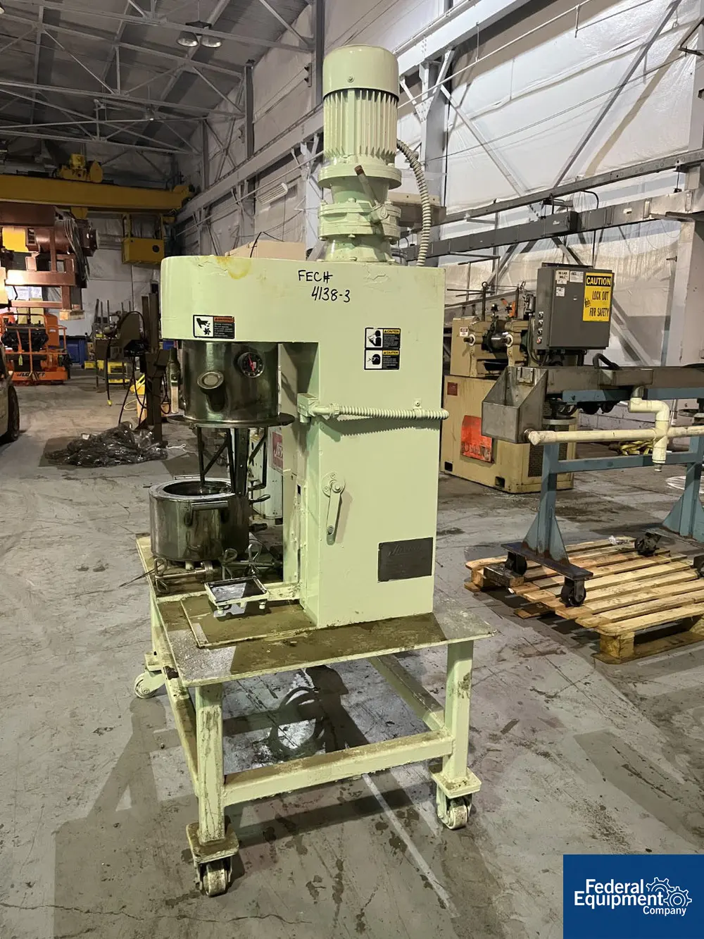 1 gallon Jaygo #TDPM-5, Double Planetary Mixer, Stainless Steel, 1.1 kw, 460 V., jacketed bowl, 2004 - Image 5