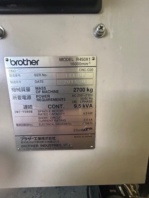 Brother #Speedio-R450X1, CNC vertical machining center, 17.7" X, 12.6" Y, 12" Z, 16000 RPM, 22 automatic tool - Image 9