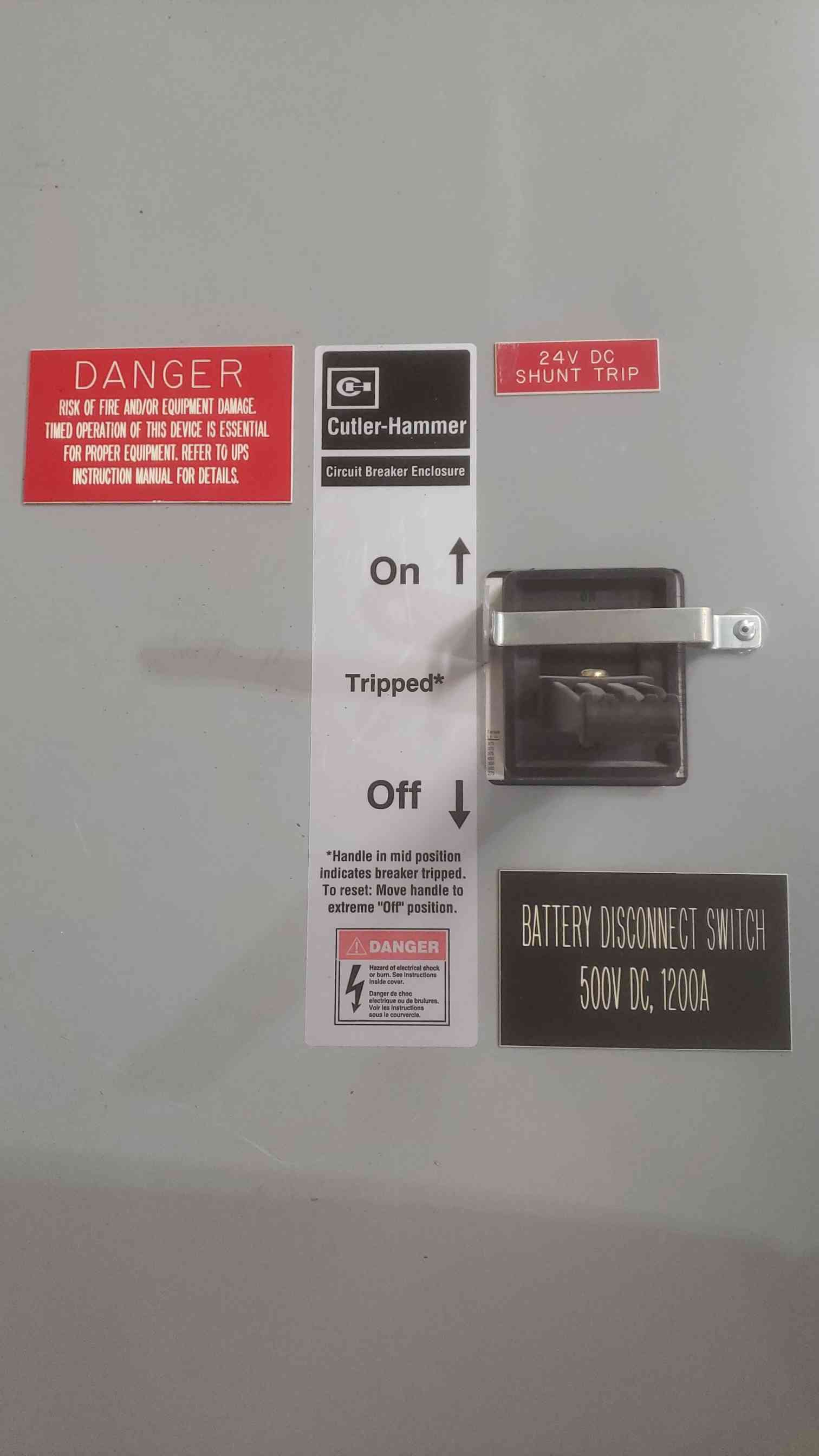 1200 Amp. Cutler-Hammer, Battery Disconnect Switch, 500 VDC (2 available) - Image 2