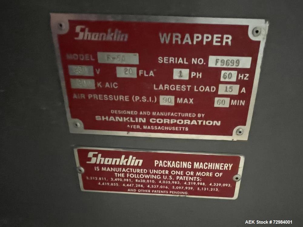 Shanklin #F5A, Auto Side Seal Shrink Wrapper, Texwrap Tunnel, 75 PPM, 90 LFPM, AB SLC PLC, 230 V. - Image 3