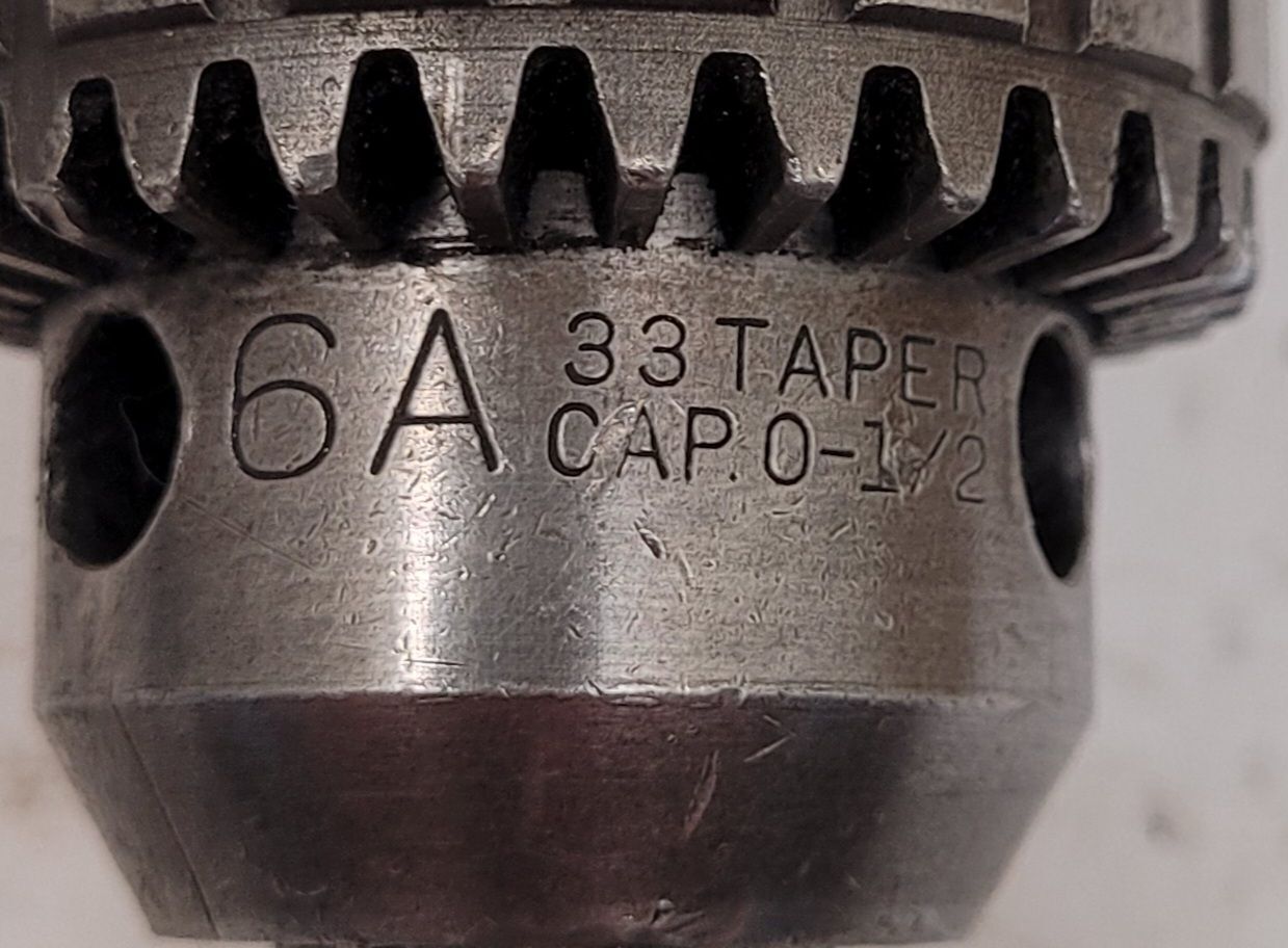 Jacobs #6A, ball bearing drill chuck, #33 Jacobs taper, 2MT chuck arbor - Image 2