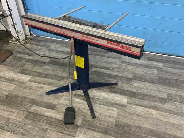 18 gauge x 4' Roper Whitney Magnabend #MBB4181, brake, back gauge, clamping keepers - Image 7