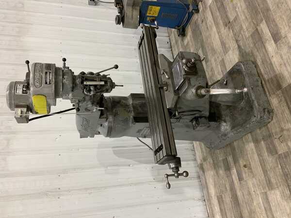 Bridgeport, vertical mill, 9" x42" table, 1 HP, power feed on table, R-8, 30" long. travel, 9" cross travel - Image 9