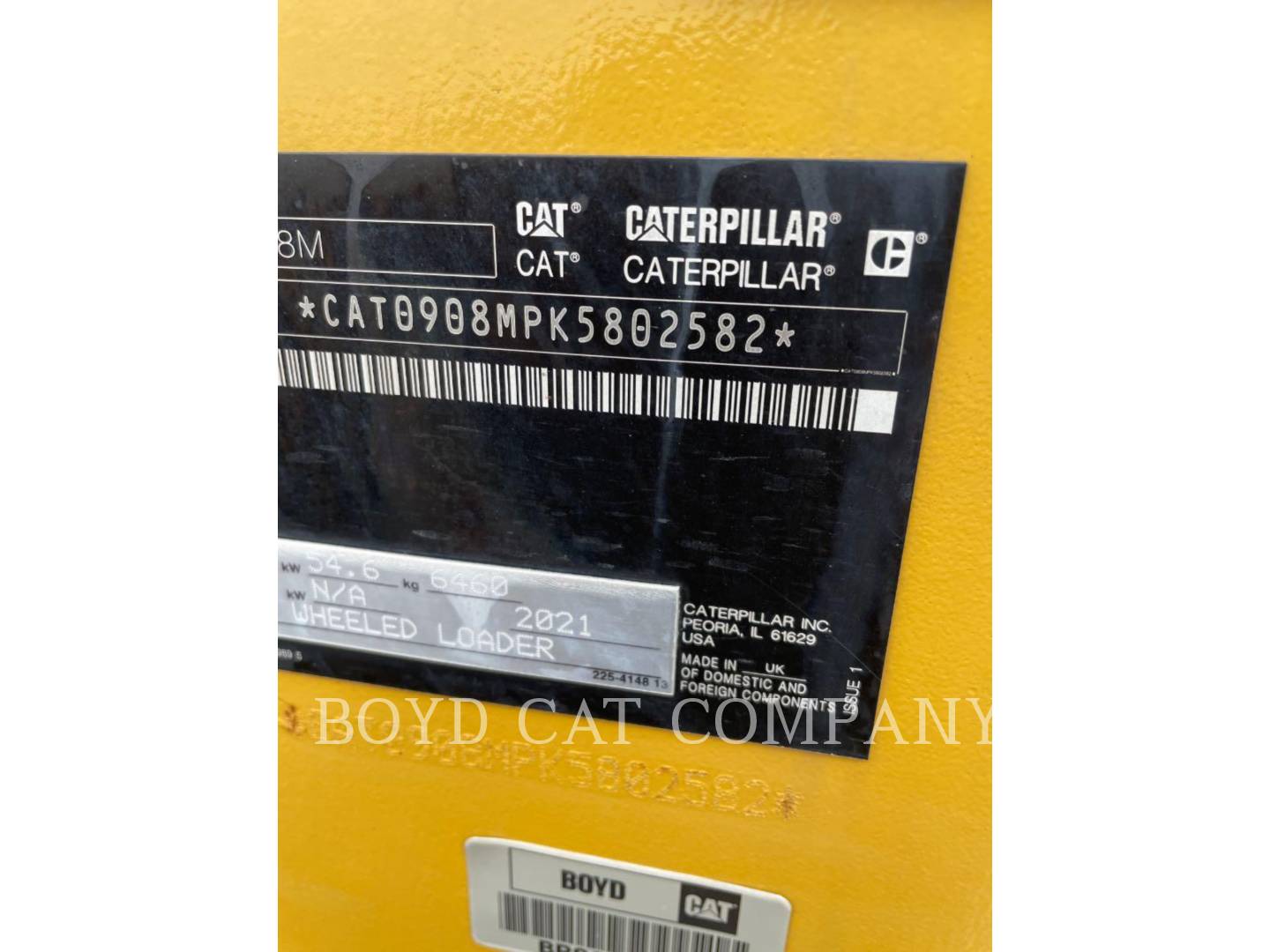 Cat 908M, Wheel Loader, 758 hours, S/N: K5802582, 2021 - Image 6