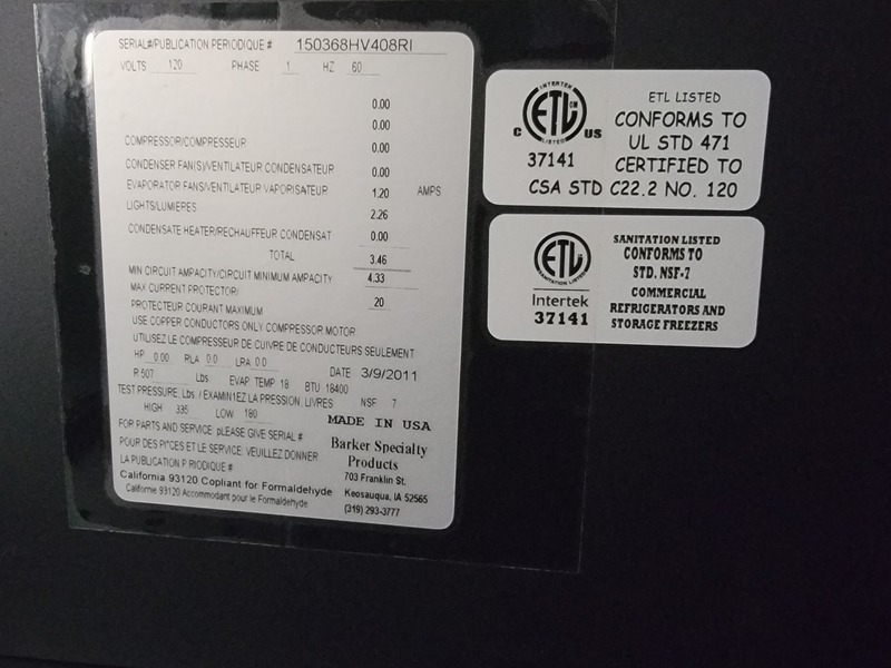 Barker #HV408RI, self service open multi-deck island merchandiser, R507 refrigerant, 18400 BTUH, 2011 - Image 2