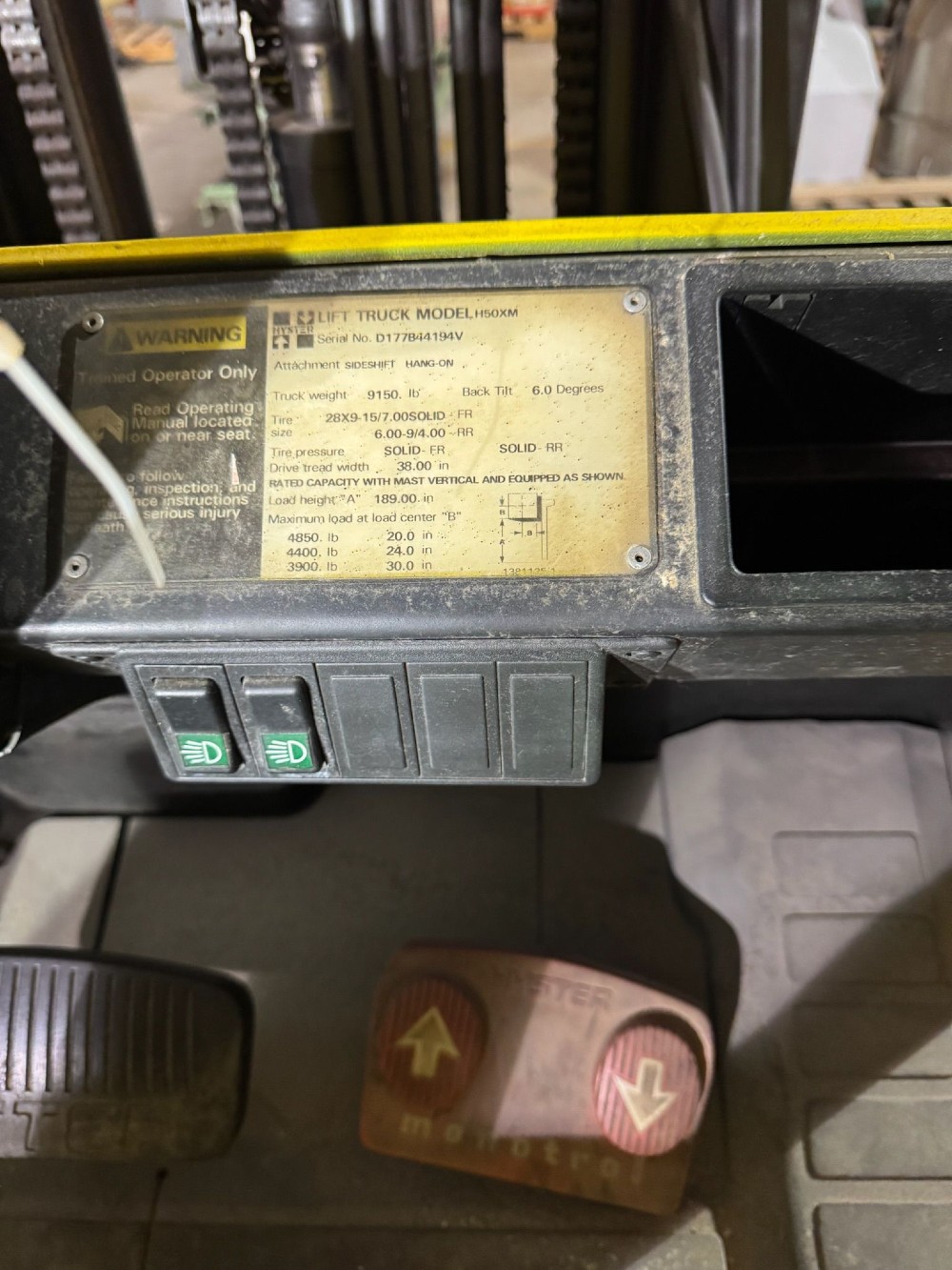 4400 lb. Hyster #H50XM, 5K Mono-Pedal forklift, 15.9" lift height - Image 6
