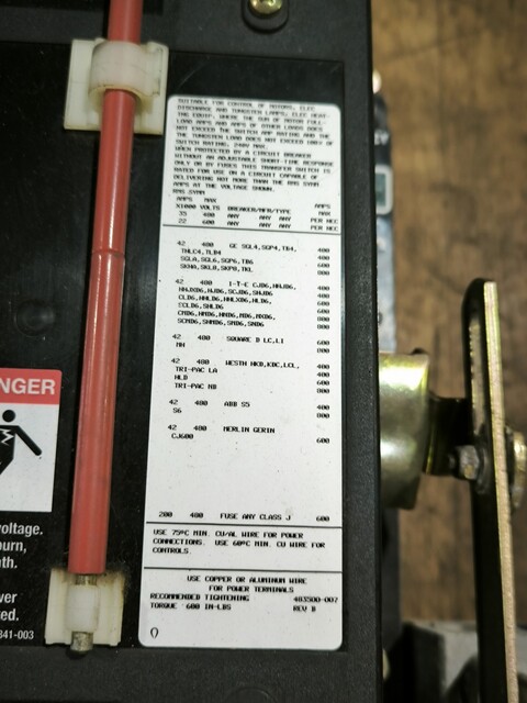 400 Amp. ASCO E7ACTSC30400N5-XC, Automatic Transfer Switch, 480 Volts, AS IS - Image 5