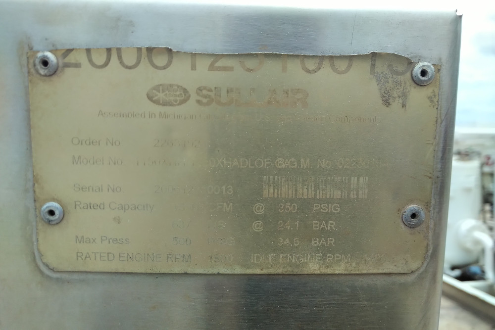 Sullair #1350XH-1150XHH, 3336 hours, 2006 - Image 7