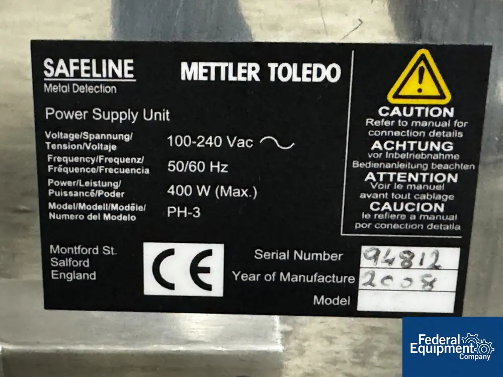 Safeline CroPharm #VDS-130, Combi Metal Detector & Deduster, 2008 - Image 2