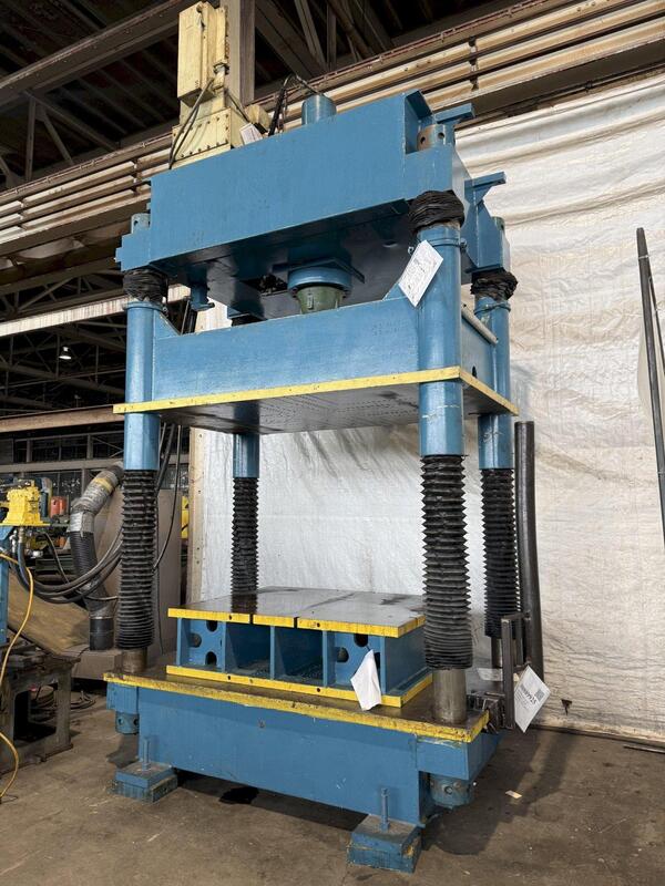 100 Ton, Dake #18-255, hydraulic 4-post spotting press, 36" stroke - Image 3