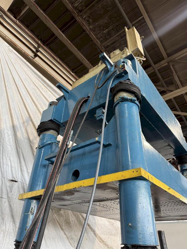 100 Ton, Dake #18-255, hydraulic 4-post spotting press, 36" stroke - Image 7