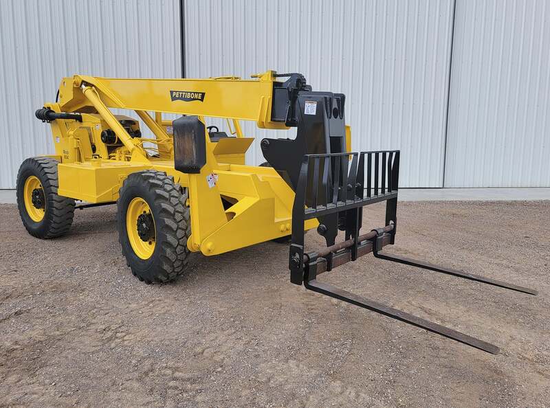 8000 lb. Pettibone #8042, telescopic forklift, 42' max lift, Cummins diesel engine, pneumatic tires, - Image 2